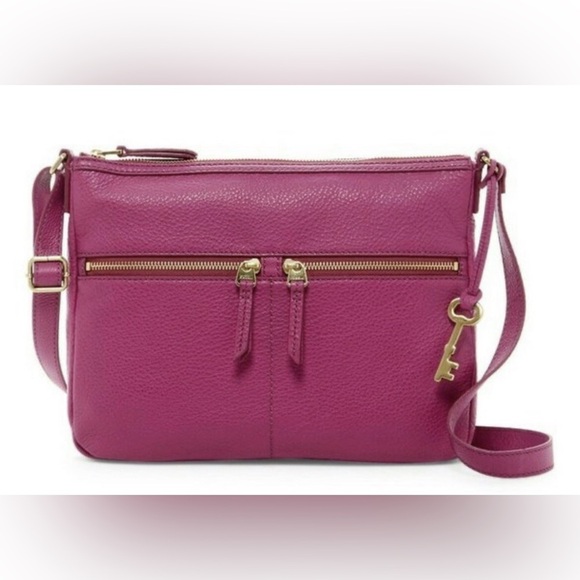 Fossil- Erin cross body bag in fushia pink- pebbled leather - Picture 1 of 5